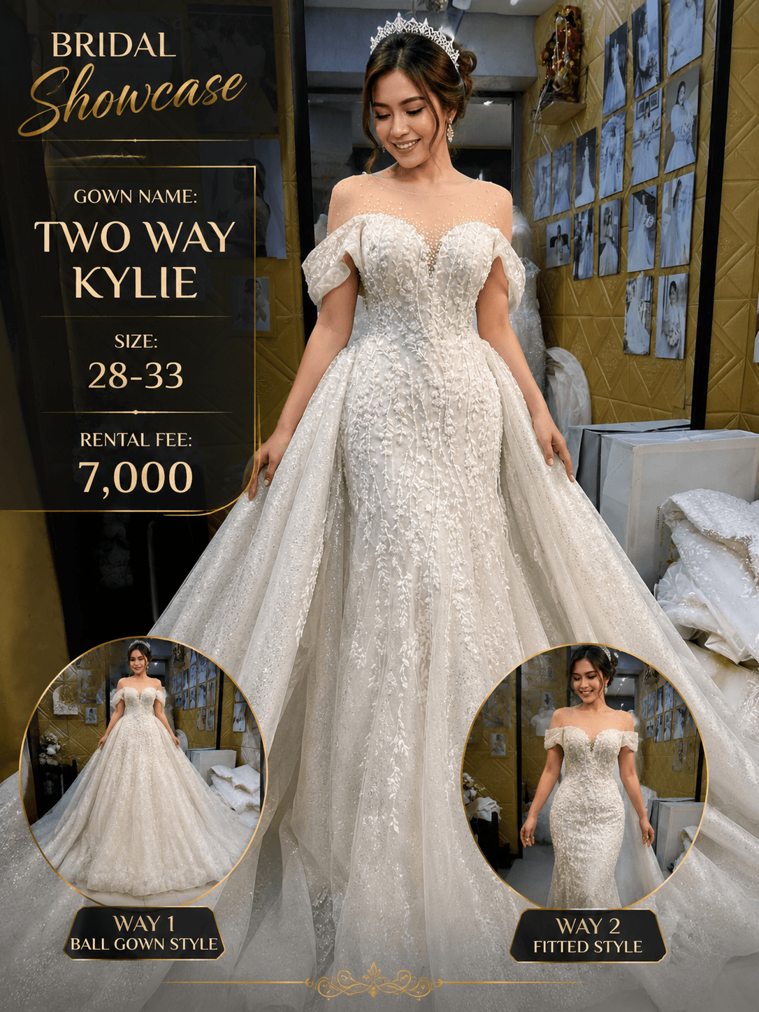 Two way Kylie — Bridal Gown, size Medium-Large