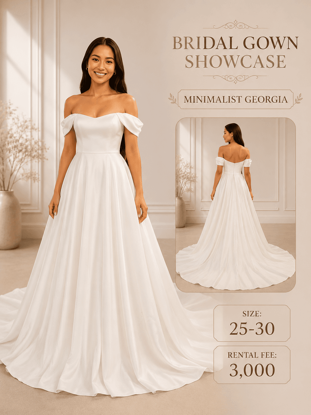 Minimalist Abby — Bridal Gown, size Medium-Semi Large