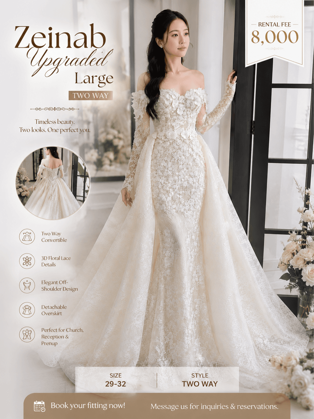 Zeinab Upgraded Medium — Bridal, size Medium-Large