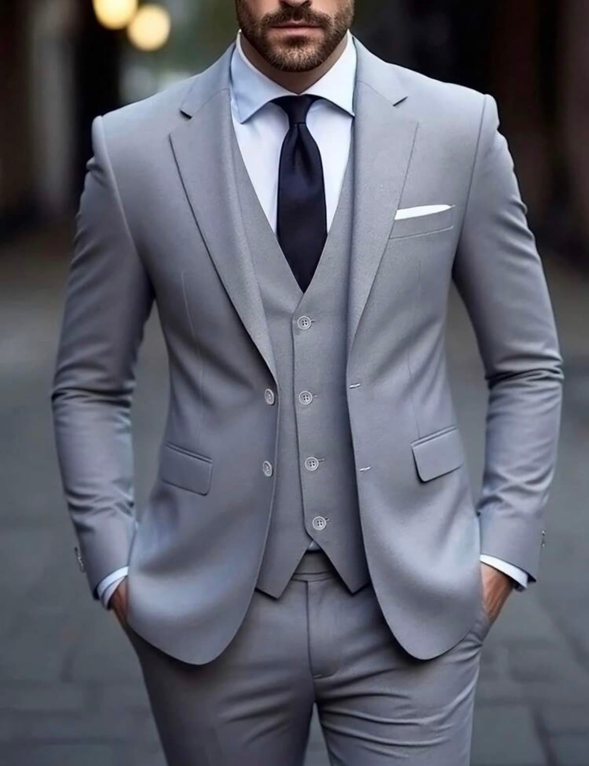 Groom suit Gray gown