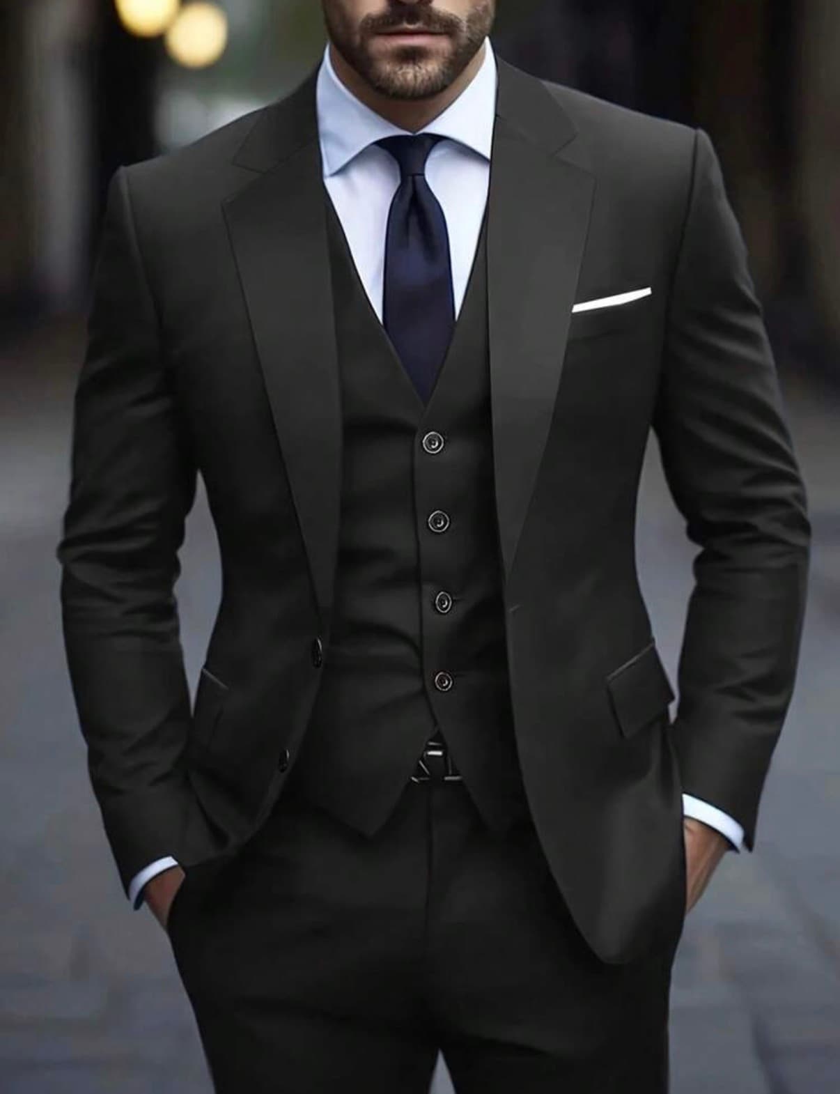 Groom suit Black gown
