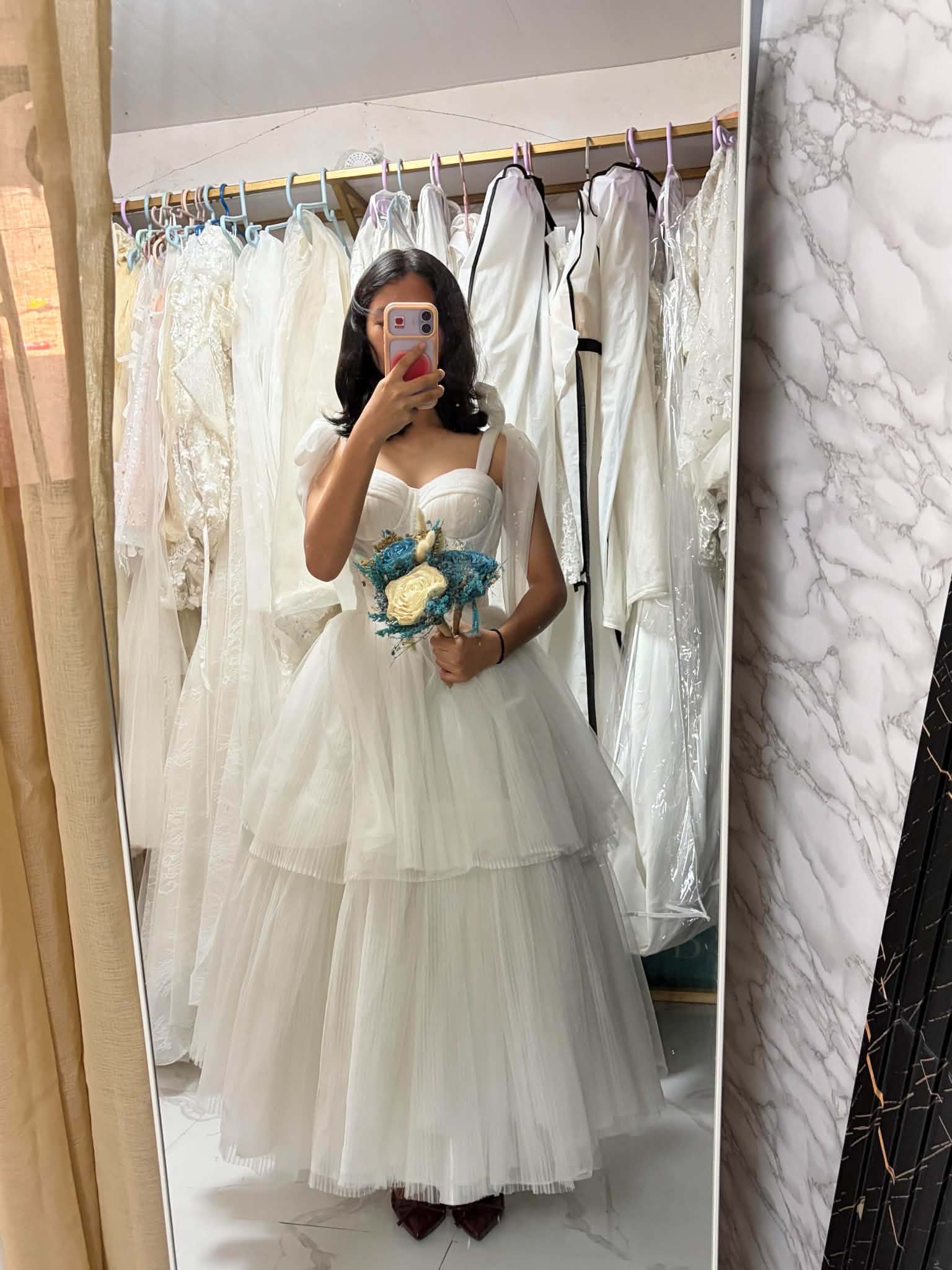 White Layered Anna — Bridal Gown, size S-M